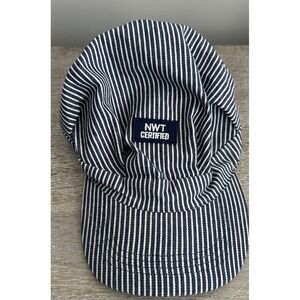 NEW Blue & White Stripe Train Conductor Hat Railroad Engineer Cap Toddler Thomas